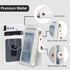 M-Plateau Phone Wallet Stick on, PU Leather Card Holder with Zipper Pocket Compatible with iPhone Case (White)...