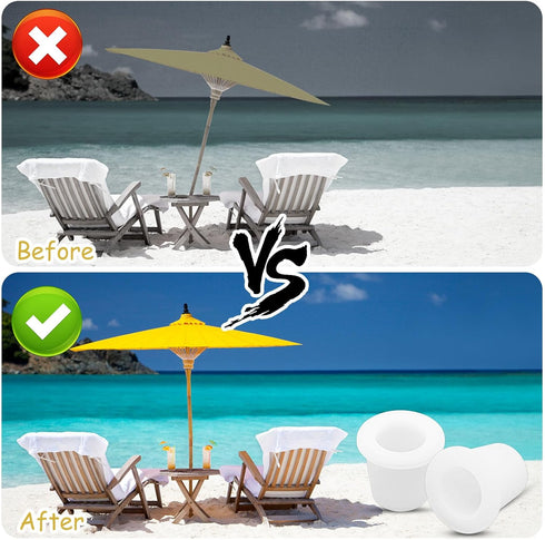 2Pcs Patio Table Umbrella Hole Ring Plug, Pool Umbrella Sleeve Stabilizer Cone Wedge, Silicone Umbrella Table Ring Hole Insert for 2-2.5 Inch Tabl...