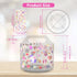 Acrylic Pencil Organizer for Desk 4 Compartments with Adhesive DIY Sticker, Rotating Art Supply Organizer with Kawaii Sticker Kids, Spinning Round...