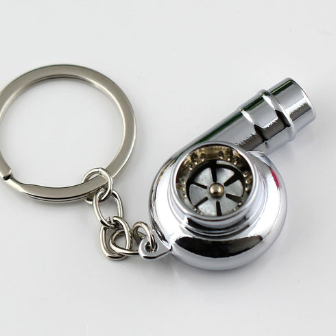 maycom Creative Spinning New Chrome Polished Silver Turbo Turbocharger Keychain Key Chain Ring Keyring Keyfob,make Whistle Sound...