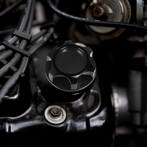 X AUTOHAUX Black Aluminum Alloy Gas Engine Oil Filler Cap Plug Cover for Toyota Camry Highlander Crown Corolla Reiz...