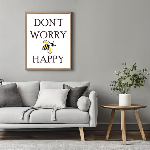 Posterizer 1 pcs-Don't Worry Bee Happy Poster-Comedy Art-Motivational & Inspirational Art-Decor for Home & Office- unframed wall art...