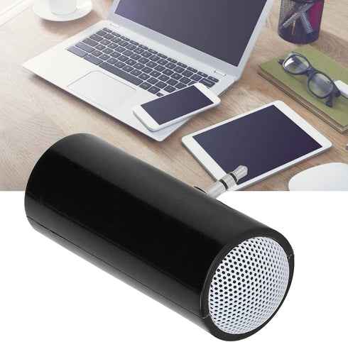 Portable Speaker, 3.5 mm Jack Stereo Battery Powered Wireless Plug in Speaker, Mini Portable Speaker for Mobile Phones and Tablets, (Black)...