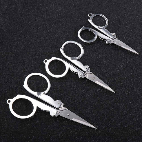 3pcs Folding Scissors,Portable Mini Travel Trip Scissors,Folding Scissors Office Travel Embroidery Pocket Stainless Steel Student Foldable Fishing...