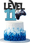 Level 11 Game Birthday Cake Topper - Video Game Boy's 11th Birthday Level Up Party Blue Cake Supplies - Game On Winner Gaming Party Decoration...