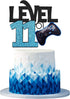 Level 11 Game Birthday Cake Topper - Video Game Boy's 11th Birthday Level Up Party Blue Cake Supplies - Game On Winner Gaming Party Decoration...