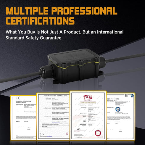 Junction Box - 2 Way Flip-Top M20 IP68 Outdoor Electrical Box Waterproof, Wire Range Ø5-9mm Outdoor Junction Box Waterproof, Landscape Lighting Wi...