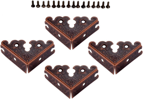 dophee 4Pcs Decorative Corner Protectors, Retro Style Edge Safety Guards Covers for Picture Frame Album Jewelry Box Gift Box Wooden Case Chest Tab...