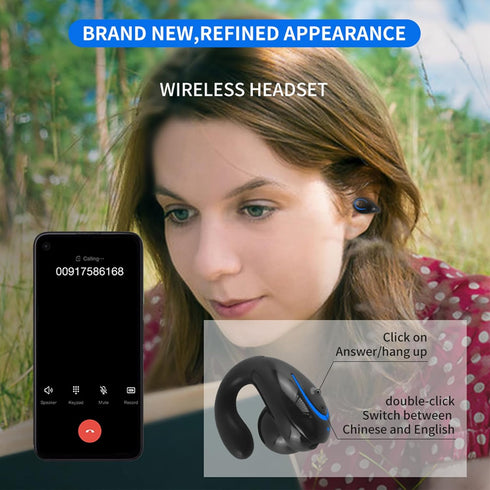 Mini Wireless Earbuds Bluetooth 5.0 Ear Clip Light-Weight Headphones Built-in Mic, IPX4 Waterproof, Open Single-Ear Headset, Sport Earphone for Wo...