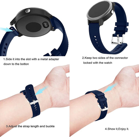 Watch Bands for Vivoactive 3, 20mm Soft Silicone Replacement Bands for Garmin Vivoactive 3/ Garmin Forerunner 645 Music/Galaxy 42mm/Galaxy Watch 3...