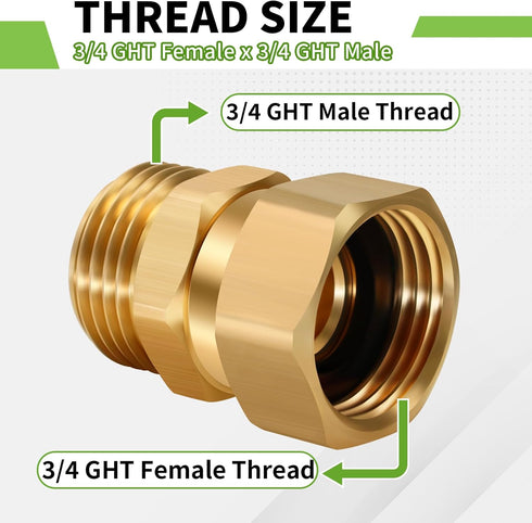 Boltigen Garden Hose Swivel Connector, 3/4GHT Garden Hose Swivel Fitting, 360 Degree Male to Female Hose Adapter for Outdoor...