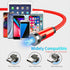 540° Rotation Magnetic Charging Cable, Magnetic Charging Tips 3in1 Short USB Cable Compatible for all Smartphone/ChargeBank/Charging Station for M...