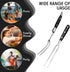 CHENGU 2 Pieces Carving Fork for Meat 12 Inch Kitchen Stainless Steel Serving Cooking with Wood Handle Classic Grill with ABS Handle Xmas Black Ba...