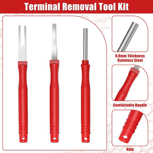 21+4P Terminal Pin Removal Tool Kit, Electrical Connector Depinning Tool Terminal Pin Extractor Tool Kit Wire Terminal Release Tool for Car Househ...