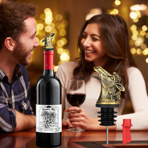 LKKCHER Horse Head 2-in-1 Wine Aerator Bottle Pourer and Stopper for Men Women Horse Racing Fans, Liquor Bottle Pourers Spout for Alcohol Spirits,...