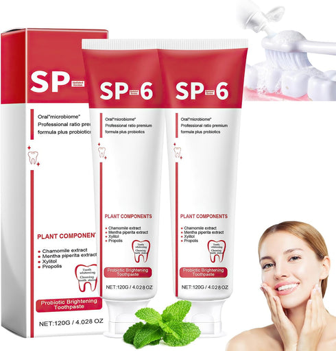 2PCS Sp-6 Ultra Whitening, Sp-6 Probiotic Whitening Toothpaste, Ultra Whitening Toothpaste sp6, Probiotic Brightening Toothpaste,Deep Cleaning Car...