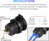 12V USB C Outlet, Two USB-C PD 20W Power Socket and 18W QC3.0 Socket Waterproof Power Outlet 12V/24V with Power Switch for Car Golf Cart Boat Mari...