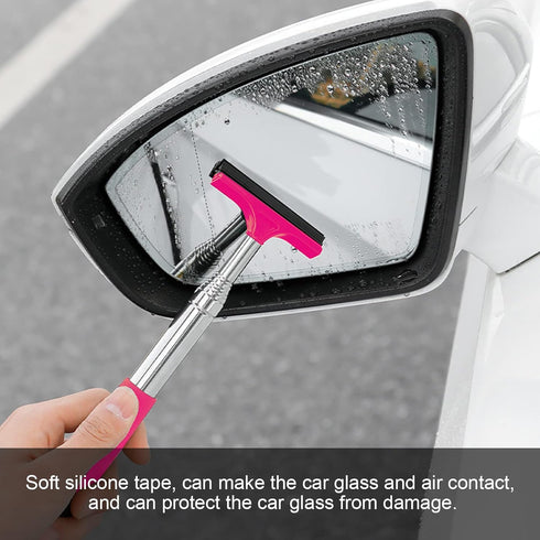 Car Rearview Mirror Wiper, Car Rearview Mirror Mini Telescopic Auto Squeegee, Retractable Auto Glass Squeegee, Multifunctional Car Window Wiper, U...