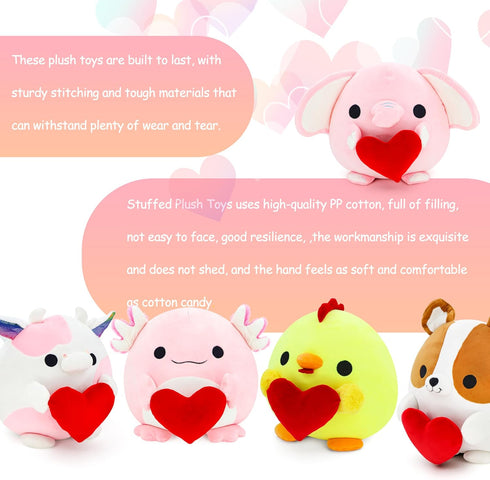Axolotl Plush Animal, Love Heart Axolotl Plush Toy, Valentine's Day Gift for Girlfriend/Boyfriend 10.8IN(Love-Axolotl)...