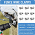 50 Pcs Fence Wire Clamps Agricultural Fencing Mount Clips with 50 Pcs Stainless Steel Screws, Cord Clamp for 12-16 Gauge Welded Wire to Wood,Chris...