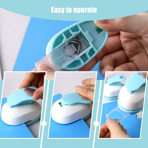 LOVEINUSA 3PCS Blue Paper Punches for Craft, Paper Punch Heart Shapes Blue Paper Craft Puncher for Scrapbooking Greeting Card DIY Albums...