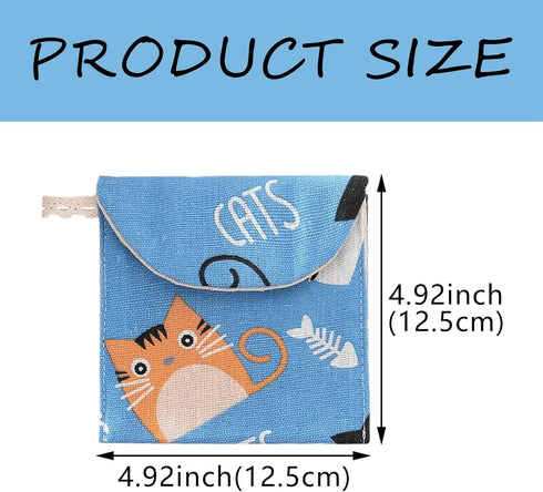 5 Pack Sanitary Napkin Storage Bags Cute Pattern Sanitary Pad Storage Pouch Portable Mini Menstrual Bag Pouch Kit for Women and Teen Girls (5 Styl...