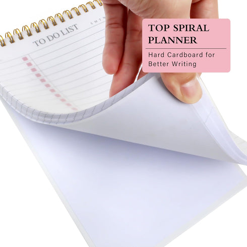 To Do List Notepad, Undated Daily Planner Notepad with To Do List Notebook Checklist Planner Spiral Waterproof Cover Notepad for Office Supplies, ...