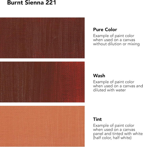 Daler Rowney Georgian Water Mixable Oil Paint Burnt Sienna 37ml Tube - Art Paints for Canvas Paper and More - Oil Painting Supplies for Artists an...