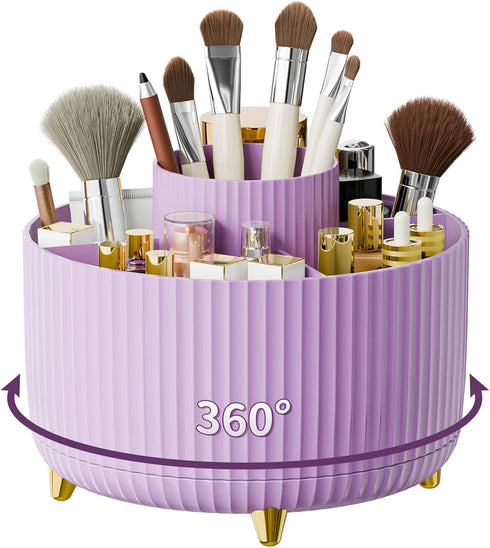 360° Rotate Makeup Brush Holder Organizer, Makeup Organizers Countertop, Makeup organization and Skincare Storage for Vanity, Desktop, Bathroom (P...