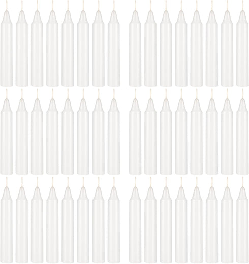 Mega Candles 48 pcs Unscented Straight White Taper Candles, Hand Poured Wax Candle 4 Inch x 3/4 Inch, Home Décor, Wedding Receptions, Centerpieces...