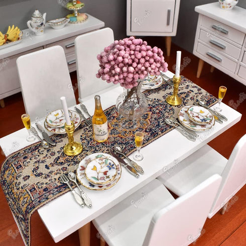 iLAND Miniature Dollhouse Accessories fits Barbie Furniture, Glass Vases w/ Dried Flowers Set for Dollhouse Furniture Antique (Luxurious 3pcs)(Lux...