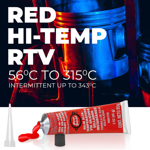 Pro-Seal RTV Silicone Sealant, 3 oz Tube, Red (80726)...
