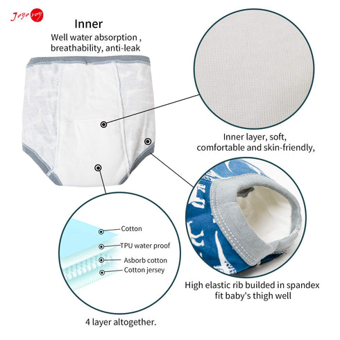 Joyo roy 6Pcs Potty Training Underwear 18-24 Months 100% Cotton Absorbent Toddler Potty Training Pants for Boys Soft Kid Confident Little Boy Unde...