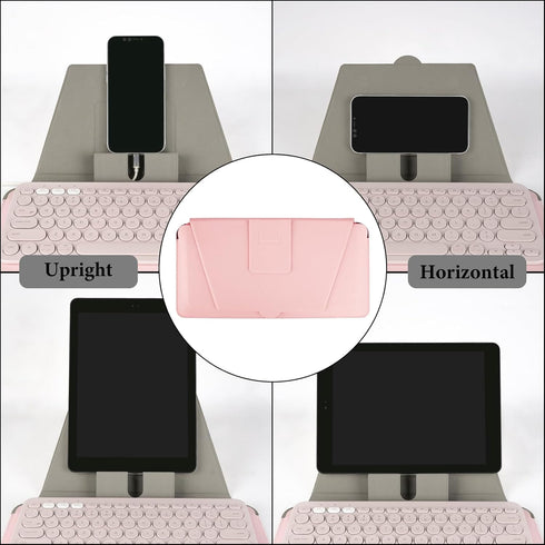 Geekria Compact Keyboard Case, Vegan Leather Travel Case, with Phone and Tablet Holder, Compatible with Logitech K380/Pebble Keys 2 K380s, Magic K...