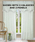 Ellis Curtain Reston Chevron Stripe Lined Scallop Valance, 50" x 17", Spa...