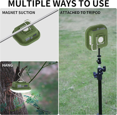 Rechargeable Camping Lights, 800LM, Hanging Tent Lights with Magnet,5 Lighting Mode LED Camping Lantern, 4500mAh, IP54 Waterproof Portable Red Fla...