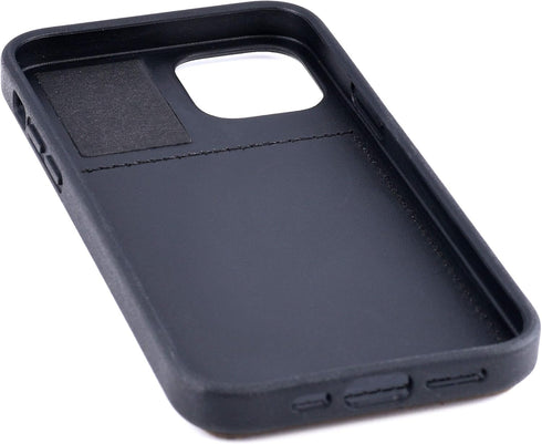 Dockem BIO Wallet Case for iPhone 12 and iPhone 12 Pro: Sensible Materials, Magnetic Mounting & 2 Credit Card Holder Slots (6.1" M2B, Black and Ta...