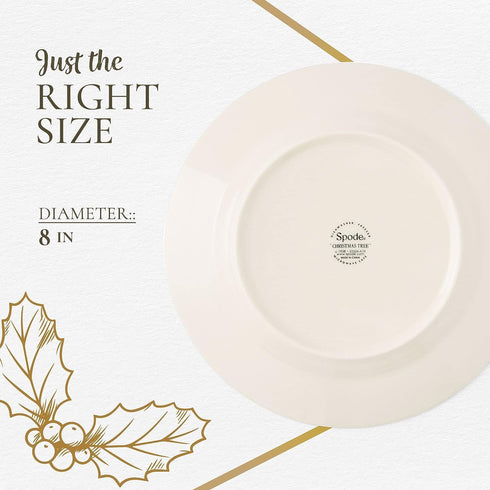 Spode 7.25" Salad Plate - Christmas Tree Design | Stoneware - Dishwasher, Microwave, Freezer Safe | Holiday Dinnerware Décor - Gifting Ideas, Gath...