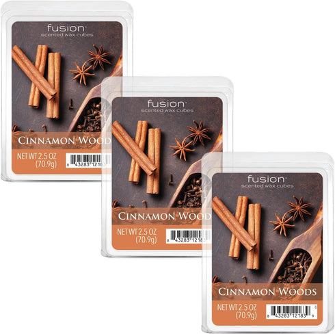 FUSION by Scentsationals Scented Wax Fragrance Melts - Cinnamon Woods - Wax Cubes Pack, Home Warmer Tart, Electric Wickless Candle Bar Air Freshen...