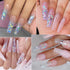 Nail Art Glitter Sequins Nail Art Supplies 12 Grids Holographic Laser Silver Nail Decals 3D Butterfly Letter Heart Nail Art Stickers for Acrylic N...