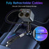 MQOUNY Retractable Car Charger,6 in 1 Fast Car Phone Charger 159W,USB C and 2 Cigarette Lighter Adapter,Retractable Cables Compatible with iPhone ...