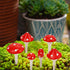 Juegoal Set of 6 Fairy Garden Miniature Mushrooms Statues, Glow in Dark Mini Red Mushroom Resin Figurines, Outdoor Garden Yard Art Accessories, Fl...