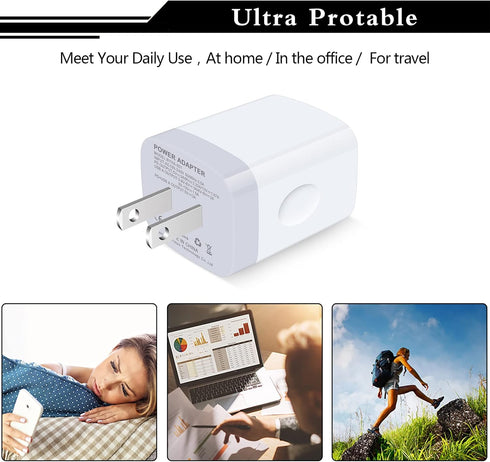 USB C Power Adapter,3Pack 20W 2 Port PD&QC 3.0 Type C Fast Charging Block Wall Charger Compatible for iPhone 16e 16 15 14 13 12 11 Pro Max,SE,iPad...
