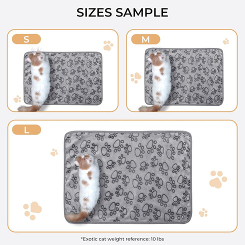 Luciphia 1 Pack 2 Pet Blankets for Dogs Cats, Fleece Print Dog Cat Blankets for Small Medium Large Puppy Kitten, Grey Paw Small (23x16 inch)...