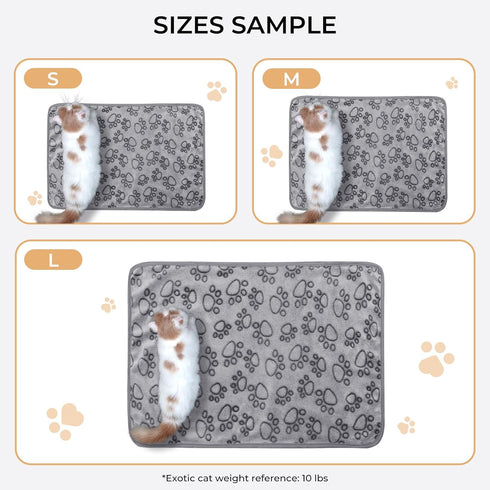 Luciphia 1 Pack 3 Blankets Fluffy Premium Fleece Pet Blanket Flannel Paw Printed Throw for Dog Cat Grey Paw Medium(30"x20",Pack of 3)...