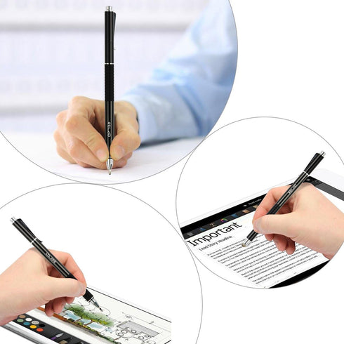 ELZO 3 in 1 Stylus, Disc Stylus Touch Screen Pens and Gel Pen Combo, 2 Pcs with 6 Replacement Tips for All Touch Screens Tablets and Cell Phones, ...