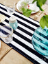 BOXAN Classic Black and White Striped Table Runner, Modern Stripes Pattern Elegant Cotton Canvas Table Top Decor for Art Deco Wedding, Bridal Show...
