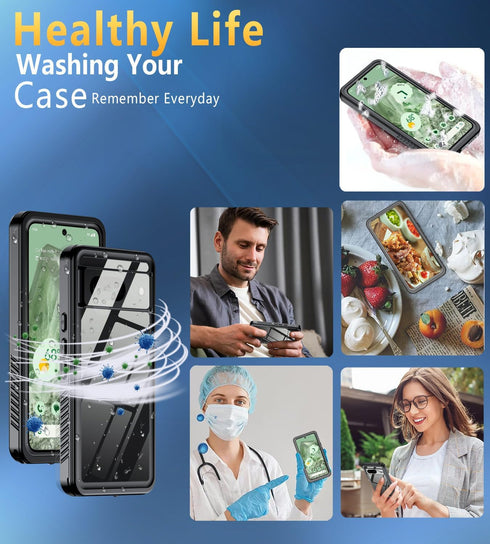 Design for Google Pixel 8 Case Waterproof, Dustproof Full Protection Case with Screen Protection Phone Case Cover for Google Pixel 8 (Black)......