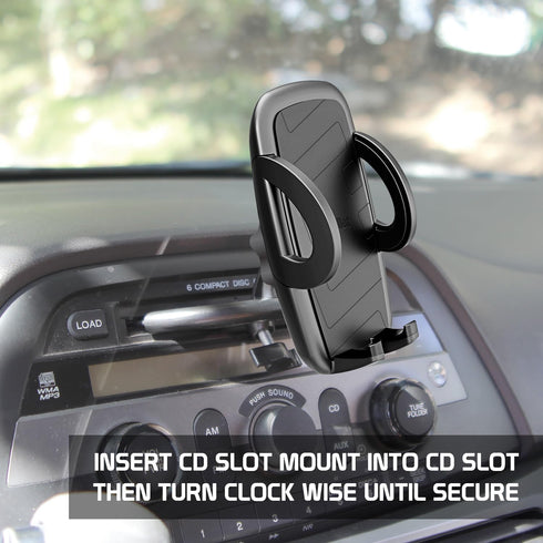 Cellet Universal CD Slot Phone Mount – 360° Rotating Car Phone Holder with Secure CD Slot Base & One-Touch Release...