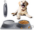 Collapsible Portable 2-in-1 Dog Bowl, Travel Dog Bowl Integrated, Silicone Foldable Expandable Food Water Bowl with Carabiner - Anti-Spill and Ant...
